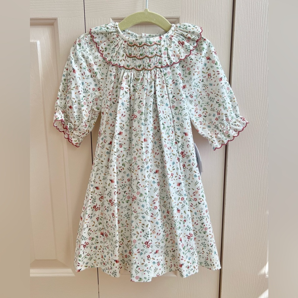 Luli & Me Fall Forest Smock Bishop Dress